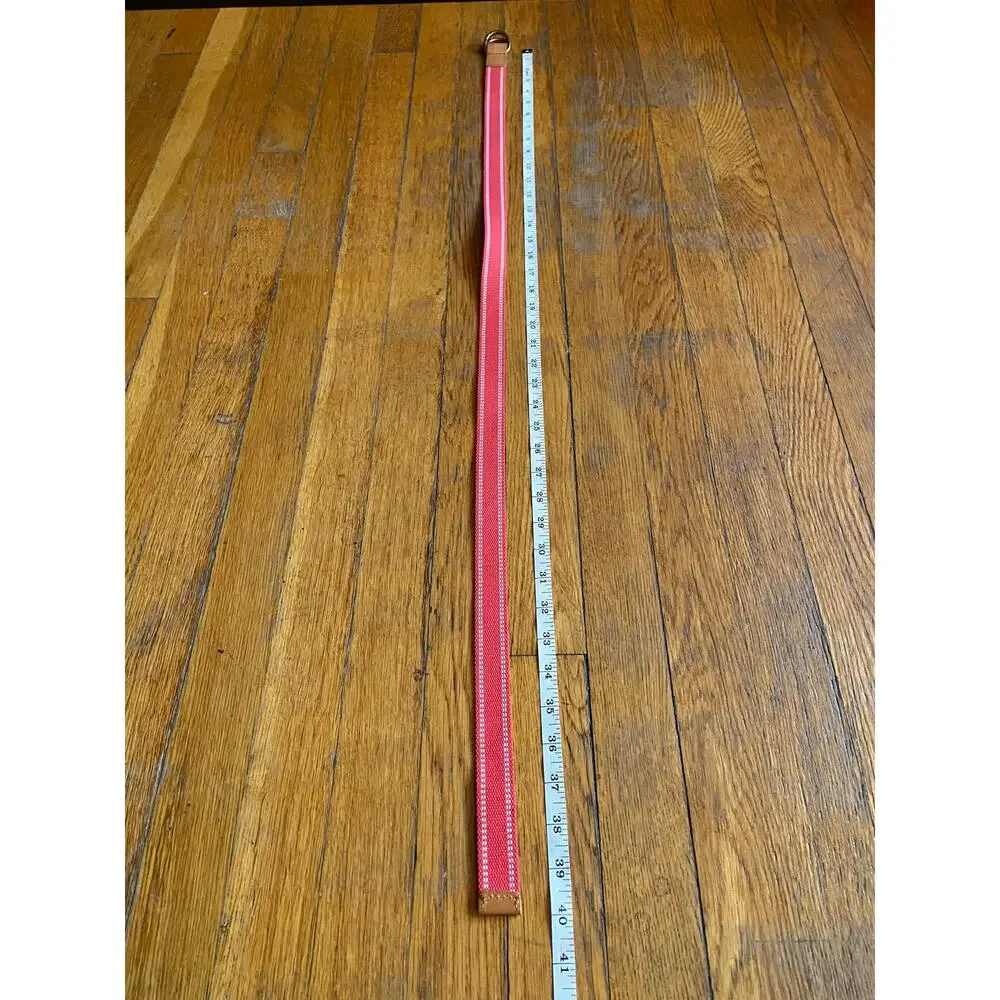 GAP Coral Red Fabric Belt w/Leather Trim Womens sz M